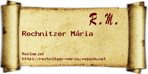 Rechnitzer Mária névjegykártya